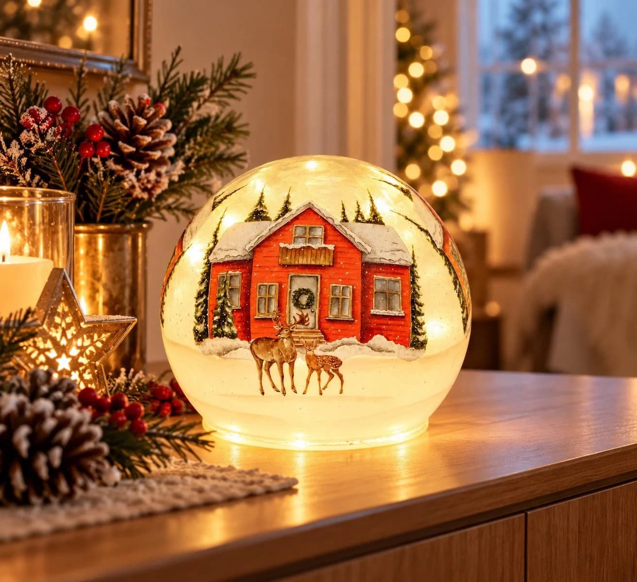 formano Kugelleuchte Weihnachtszeit Mehrfarbig Winterlandschaft - Bild 2