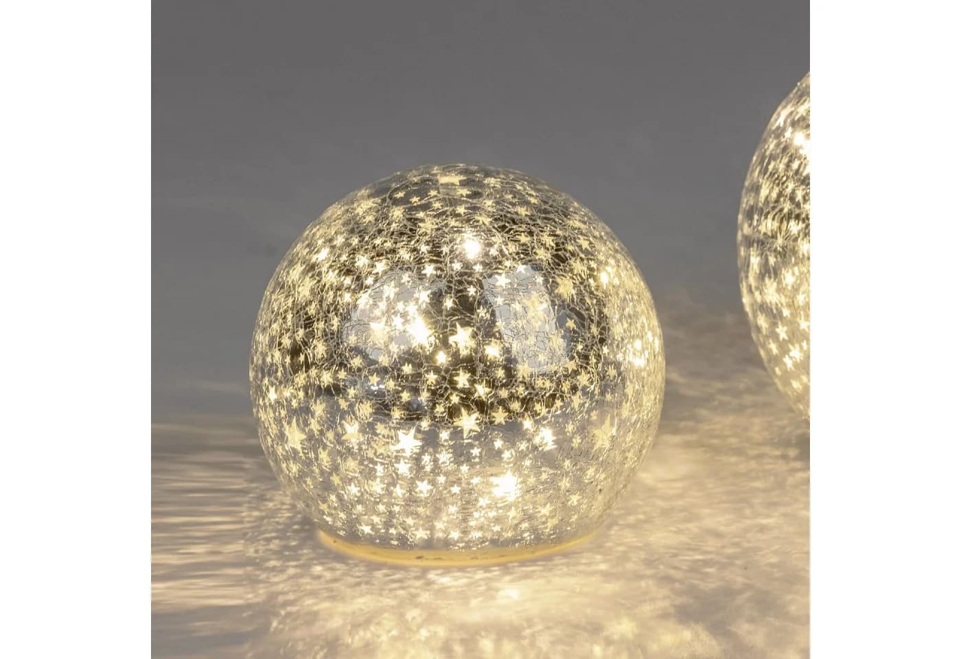 formano LED-Deko-Kugel 12 cm Silber Stern Timer 6h/18h - Bild 2