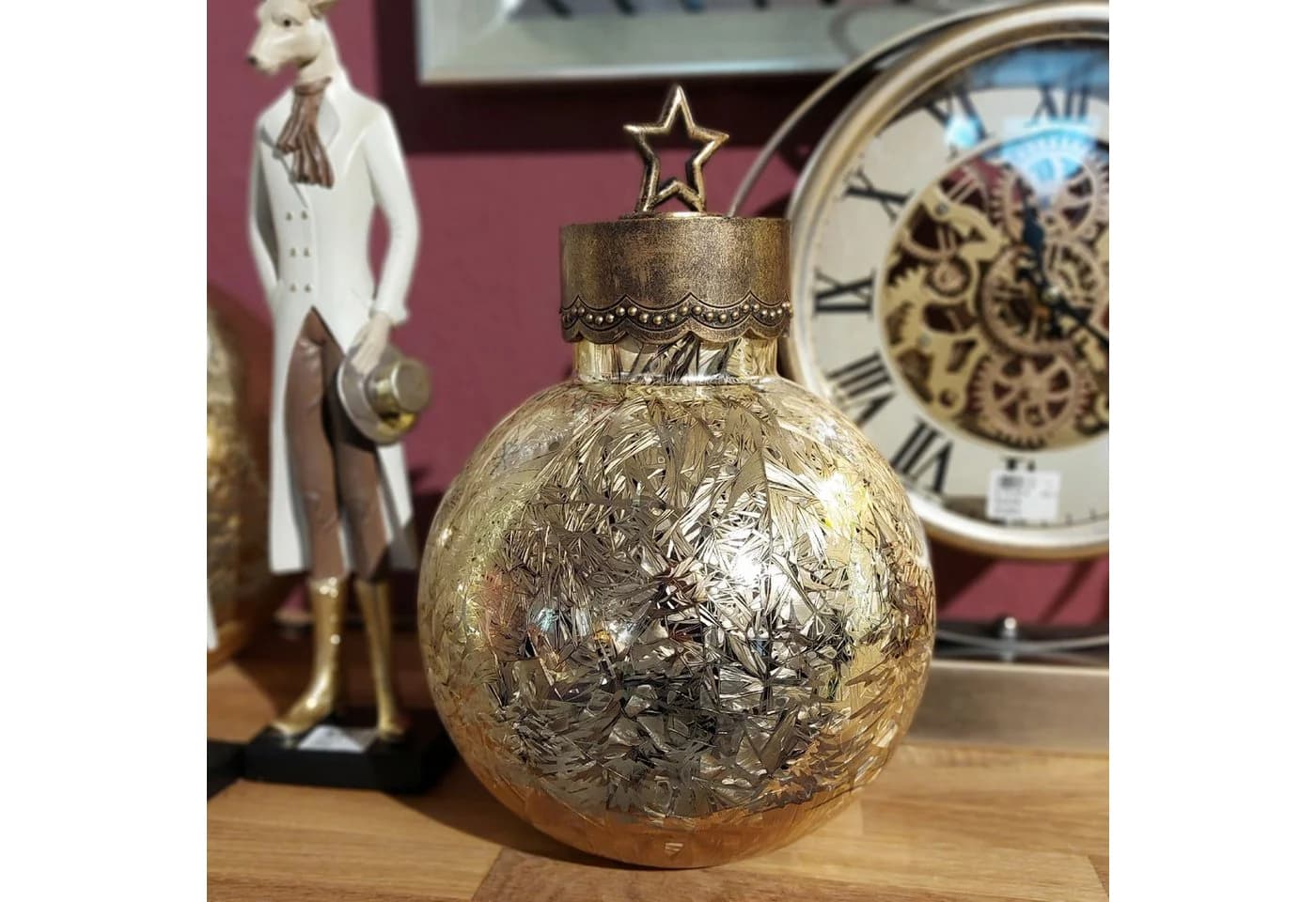formano LED Kugelleuchte Winterwald Gold mit Timerfunktion - Bild 3