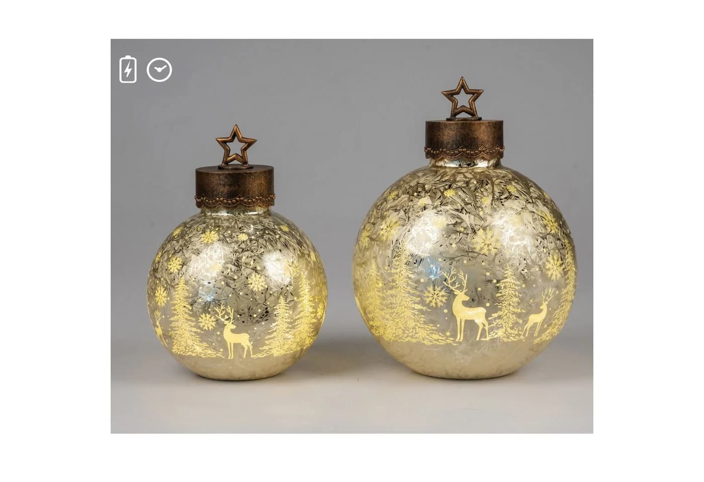 formano LED Kugelleuchte Winterwald Gold mit Timerfunktion - Bild 4