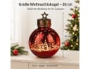 formano LED Dekolicht XXL Glas-Kugel Frosty Rot 30 cm Timer 6h/18h Bild 4