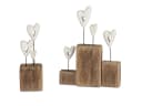 formano Dekofigur Braun Herzen Holz Bild 1