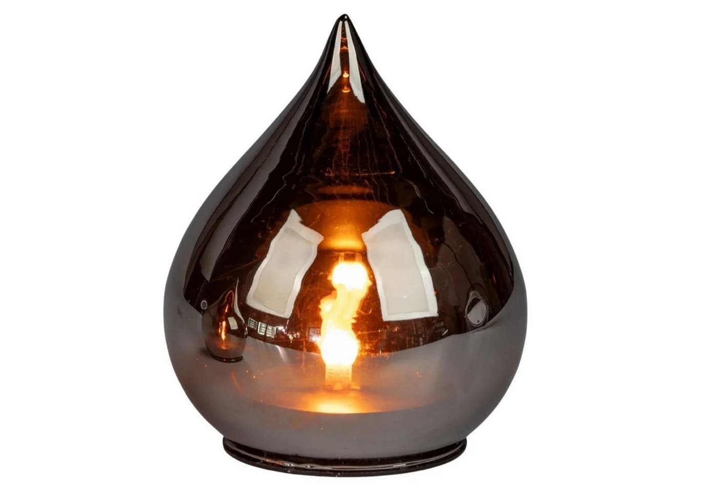 formano Tischleuchte Flamme LED mit Timerfunktion Silber/Transparent - Bild 2
