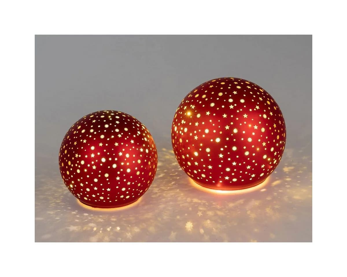 formano LED Weihnachtskugel 10 cm Rot Warmweiß