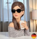 formano Deko-Büste Dame mit Sonnenbrille und Kaffeebecher Frauenfigur 28cm Bild 5