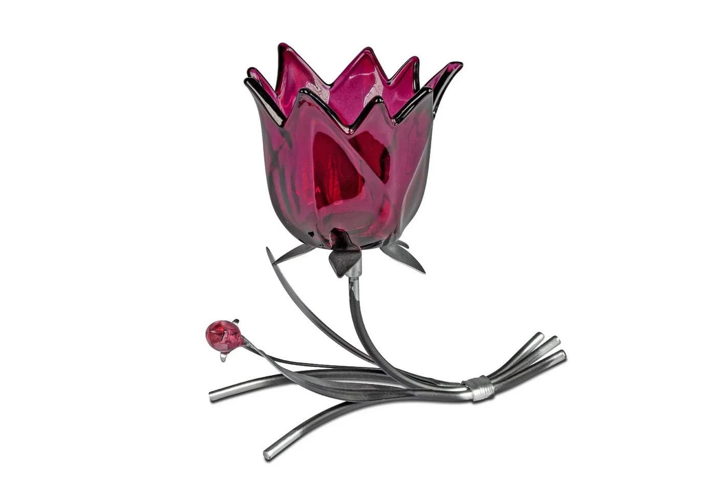 formano Teelichthalter Blüten Lila Blütenmotiv Metall - Bild 2