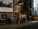 Formano Dekofigur Wildschwein Punk Antikgold Kunststein Bild 1