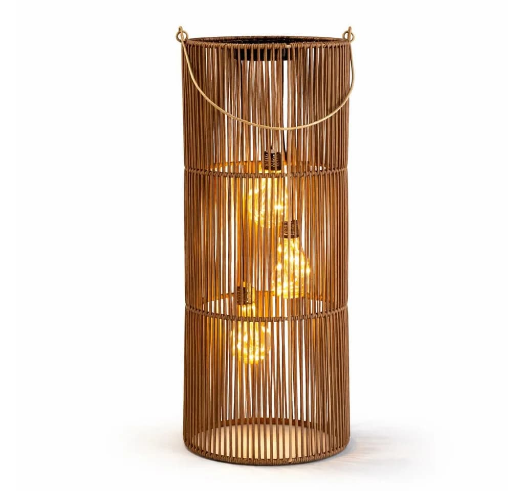 formano Solarlaterne Rattan-Look mit 3 LED Birnen - Bild 2