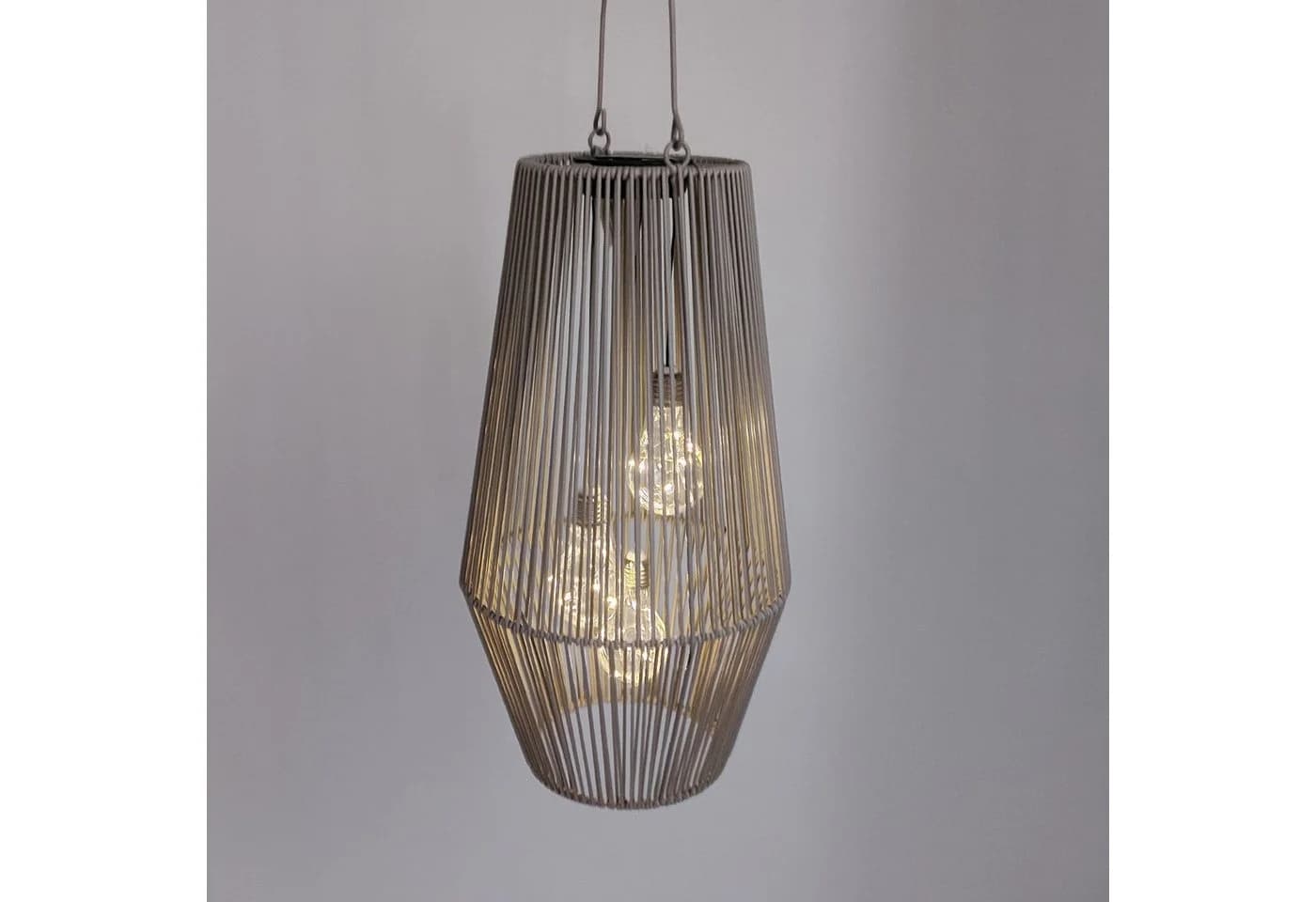 formano LED Tischleuchte Rattan-Optik Grau Solarbetrieben - Bild 3