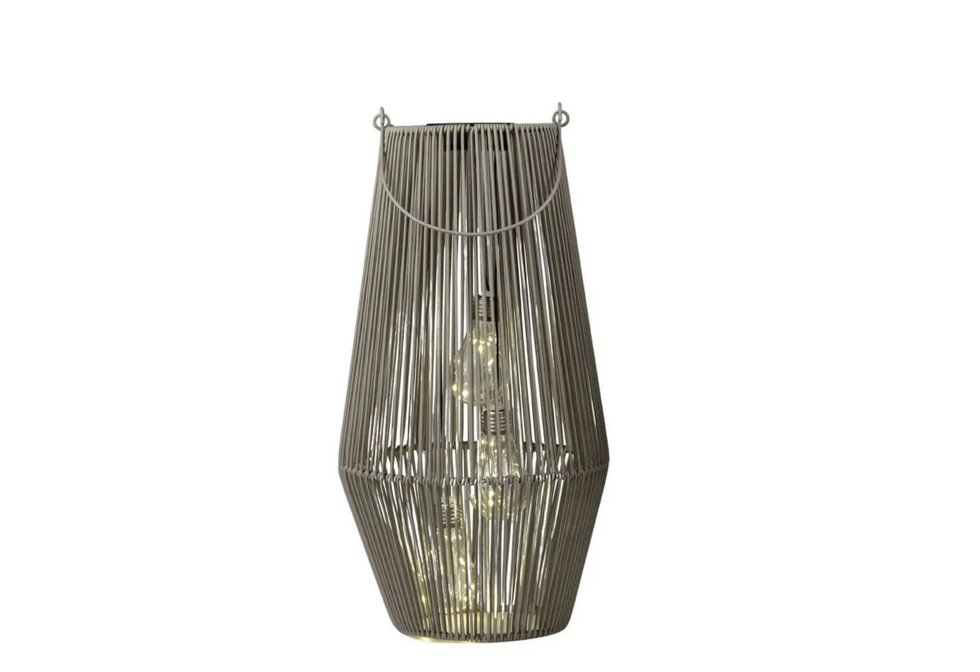 formano LED Tischleuchte Rattan-Optik Grau Solarbetrieben - Bild 4