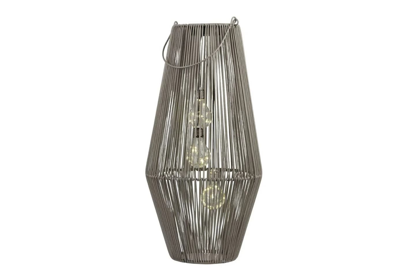 formano LED Tischleuchte Rattan-Optik Grau Solarbetrieben - Bild 3
