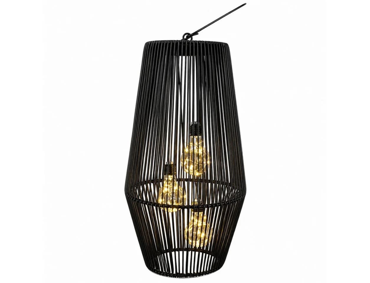formano Solarlaterne Rattanoptik Schwarz mit LED - Bild 2