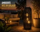 formano Solarlaterne Außen Garten Rattan Look Laterne 60 cm schwarz Bild 1