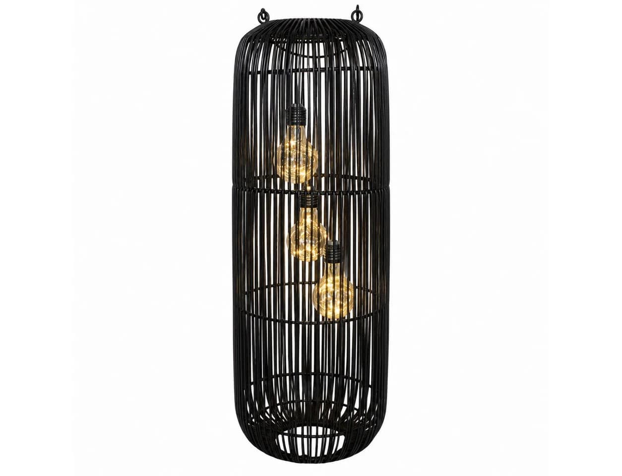 formano Solarlaterne Außen Garten Rattan Look Laterne 60 cm schwarz - Bild 2