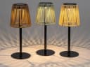 formano Außen-Tischleuchte 3er Set Solar LED Rattan Optik Grau Braun Creme Bild 5