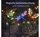 formano 3er Set Solar-Gartenstecker LED Vogel Libelle Schmetterling Bild 1