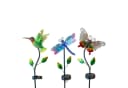 formano 3er Set Solar-Gartenstecker LED Vogel Libelle Schmetterling Bild 2