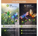 formano 3er Set Solar-Gartenstecker LED Vogel Libelle Schmetterling Bild 3