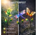 formano 3er Set Solar-Gartenstecker LED Vogel Libelle Schmetterling Bild 5