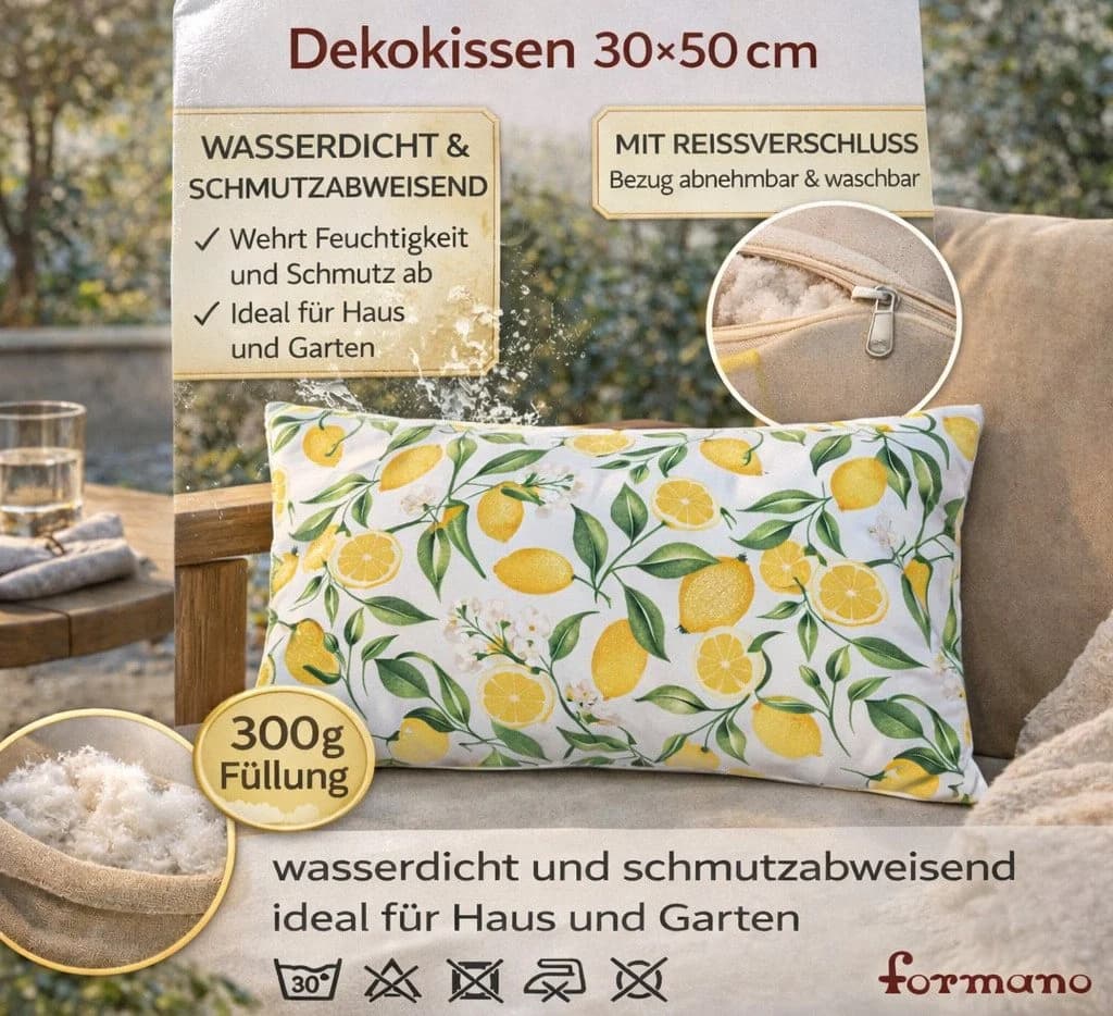 formano Dekokissen Outdoor wasserdicht 30x50 cm bunt - Bild 3