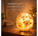 formano LED Deko Kugel Glas Blumenmotiv 15 cm mit Timer Bild 1