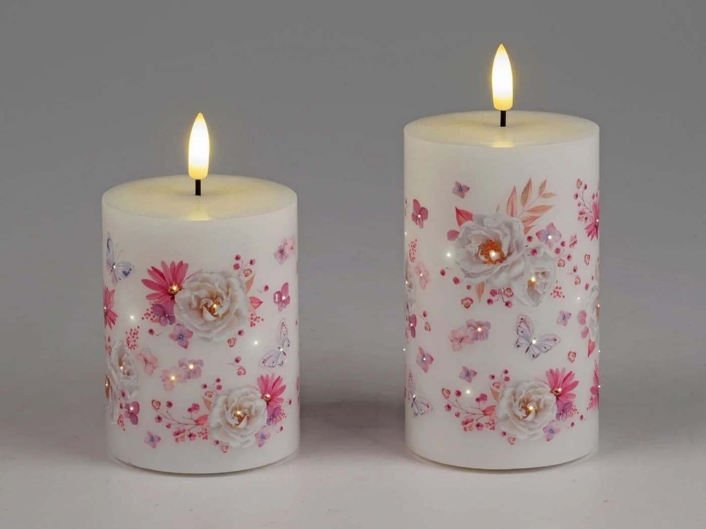formano LED-Kerze Rosen mit Timerfunktion Weiß