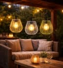 formano 3er Set Solar LED Windlichter Hängend Metall Bild 1