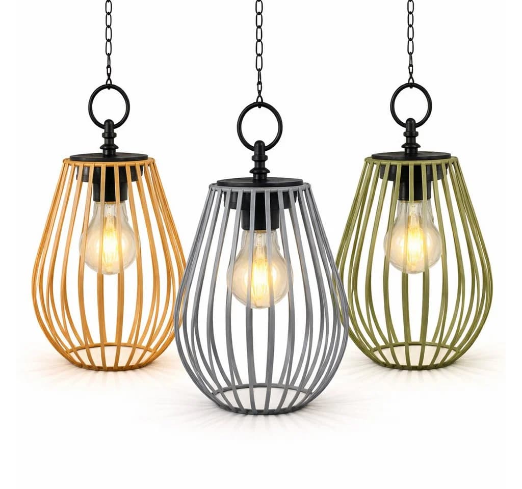 formano 3er Set Solar LED Windlichter Hängend Metall - Bild 2