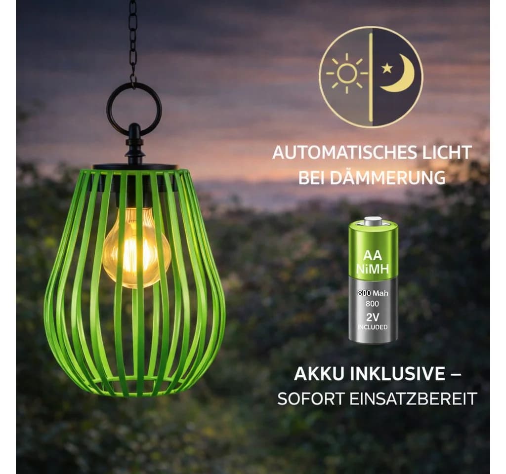 formano 3er Set Solar Windlicht Hängend LED Metall IP44 - Bild 4