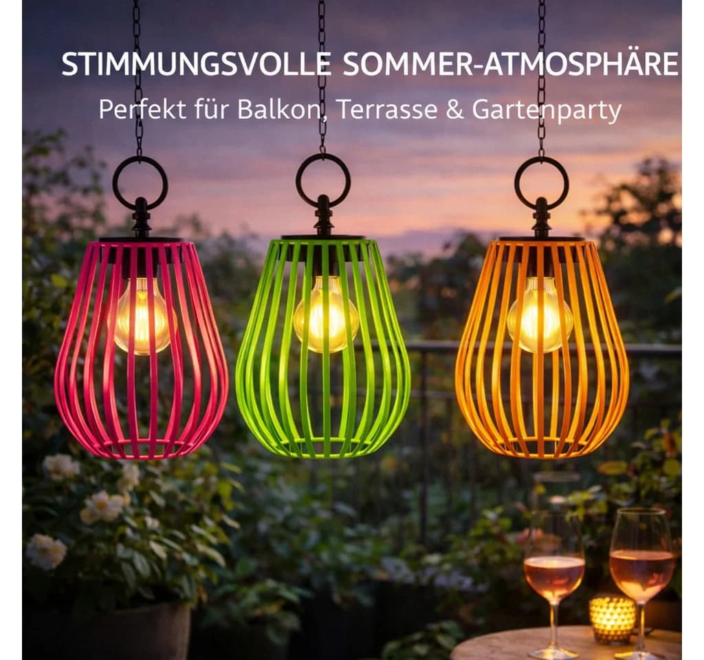 formano 3er Set Solar Windlicht Hängend LED Metall IP44 - Bild 5