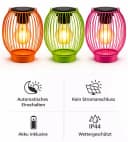 formano Solar LED Windlicht 3er Set Metall Gartenleuchte mit Dämmerungssensor Bild 4