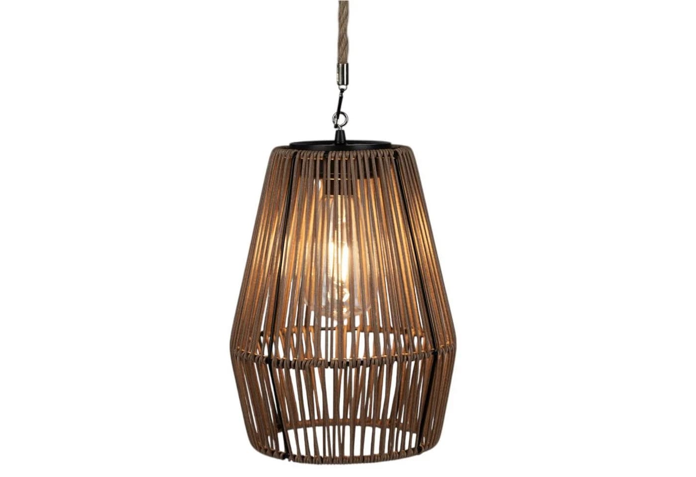 formano Solarlaterne Hängend Flechtoptik Braun LED Warmweiß - Bild 2