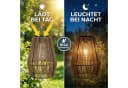 formano Solarlaterne Hängend Flechtoptik Braun LED Warmweiß Bild 4