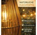 formano Solarlaterne Hängend Flechtoptik Braun LED Warmweiß Bild 5