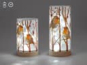 formano LED Dekolicht Rotkehlchen Glas mit Holzsockel Bild 1