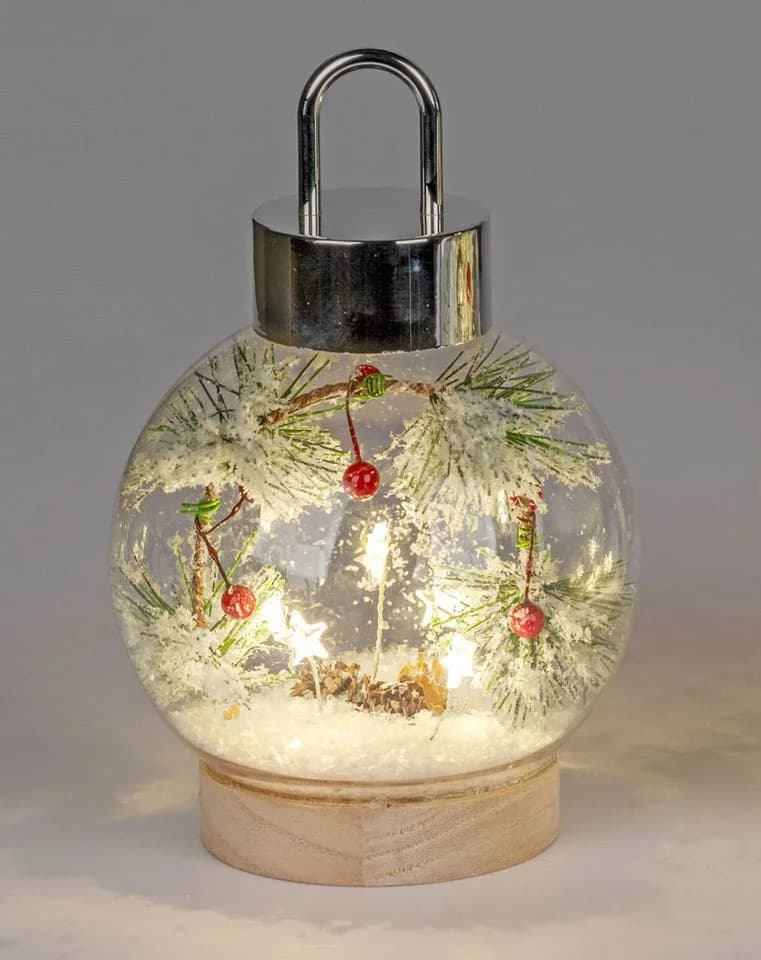 formano LED Dekolicht Glaskugel mit Timer und Holzsockel - Bild 2