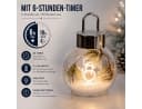 formano LED Deko Kugel 17 cm Glas mit Tanne Schnee Timer Bild 1