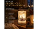 formano LED Dekolicht Winterlandschaft Leuchtglas Holzsockel 15cm Timer Bild 1