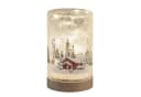 formano LED Dekolicht Winterlandschaft Leuchtglas Holzsockel 15cm Timer Bild 2