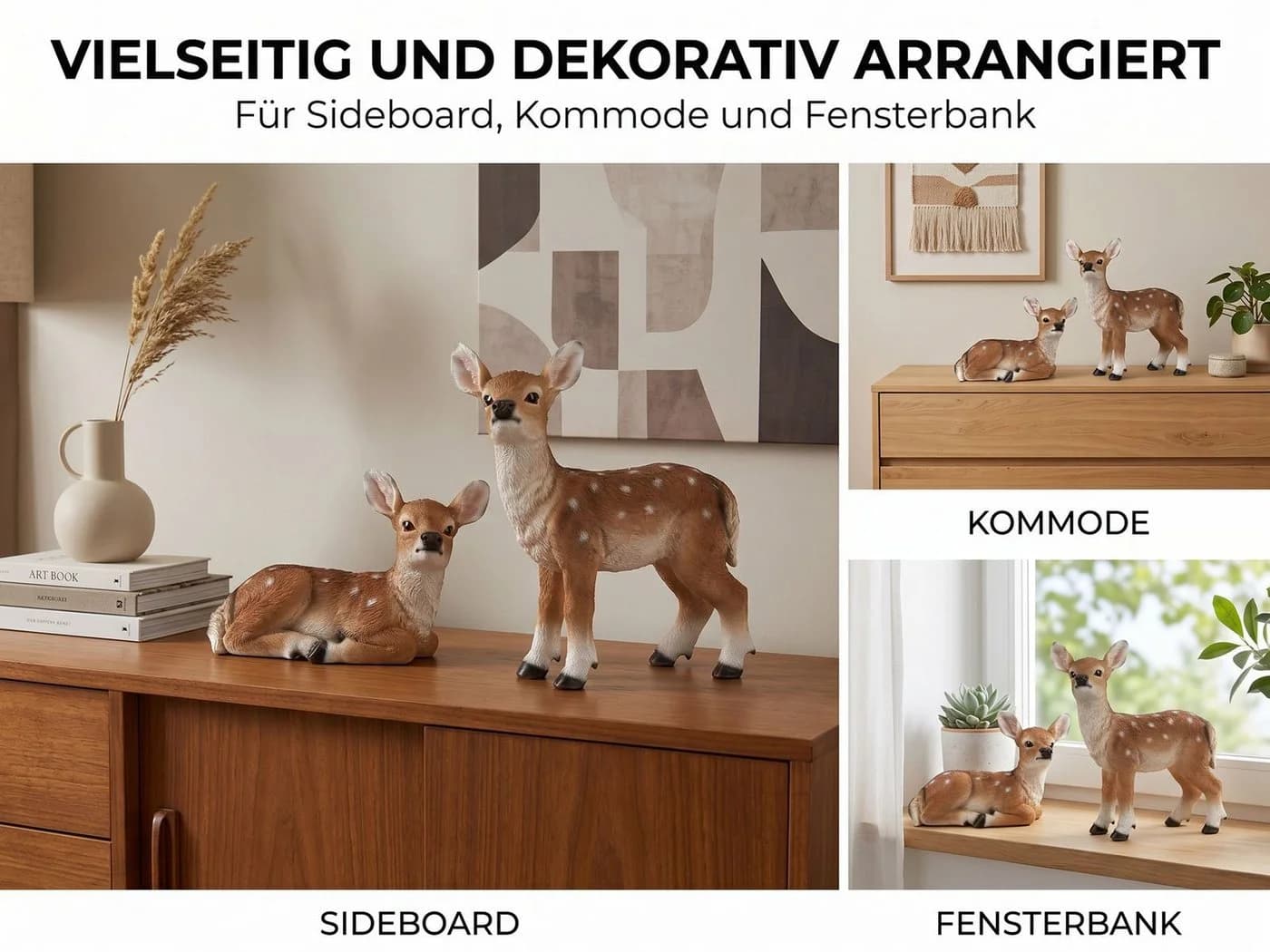 formano Rehkitz Deko 2er Set Kunststein Naturgetreu - Bild 3