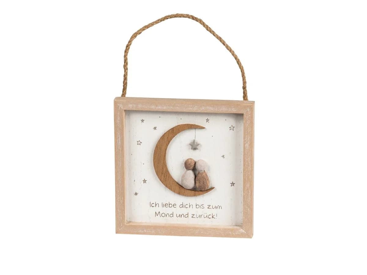 formano Wandbild Mond Spruch Kunststein 13x13cm