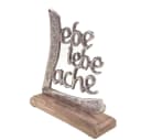 formano Dekofigur Schriftzug Lebe Liebe Lache Aluminium Mangoholz Bild 5