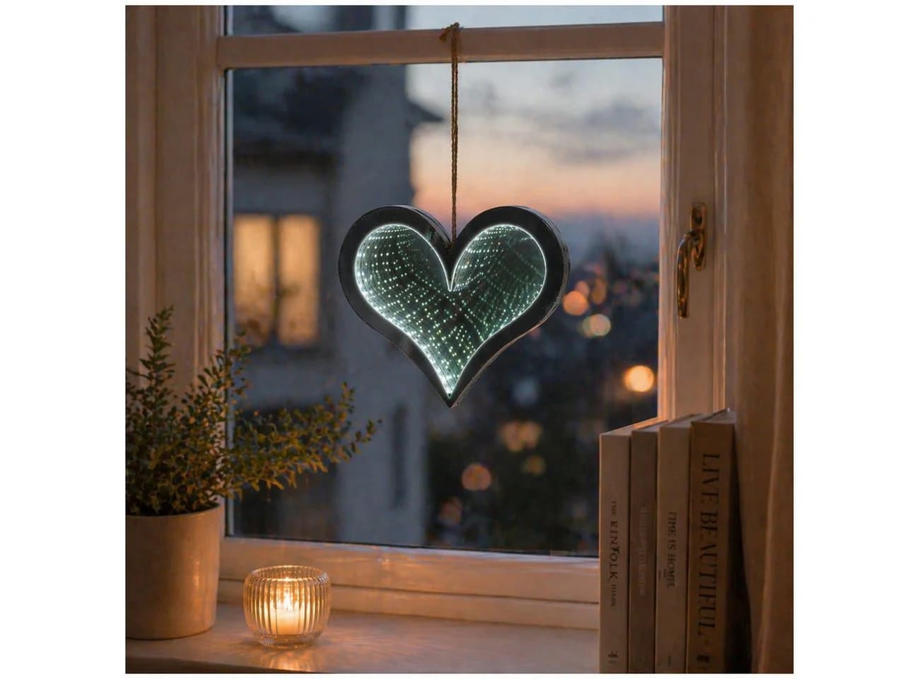 formano LED Deko-Herz Hänger Silber Transparent mit Beleuchtung - Bild 2