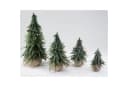 formano Dekofigur Tannenbaum Grün mit Silberschnee und Jute-Basis Bild 3