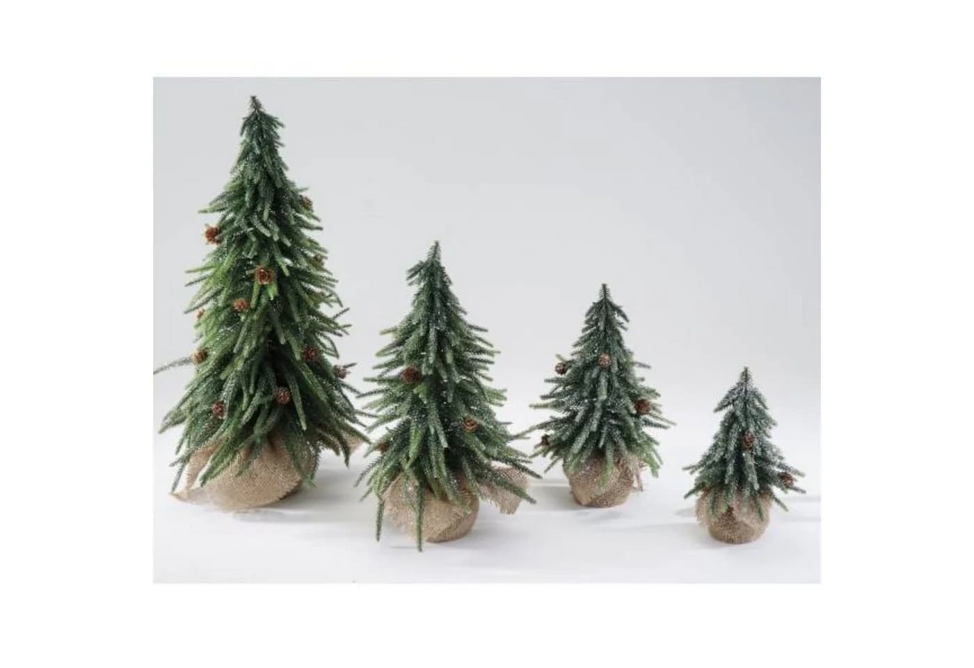 formano Dekofigur Tannenbaum Grün mit Silberschnee und Jute-Basis - Bild 3