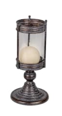 formano Windlicht Kerzenvase Metall Glas Braun Antik Style Bild 2