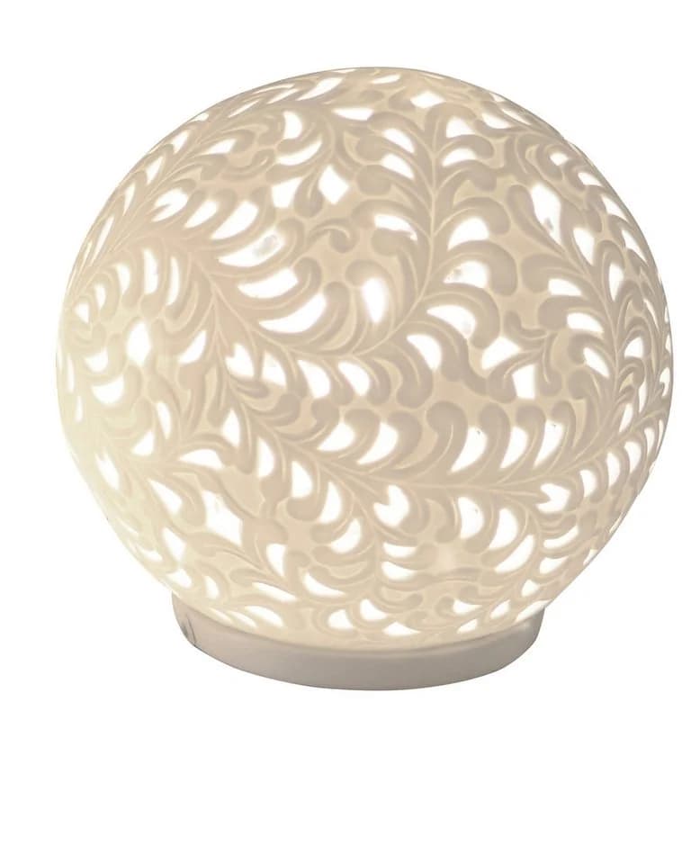 formano Nachttischlampe Romantik Weiß Rankenmuster