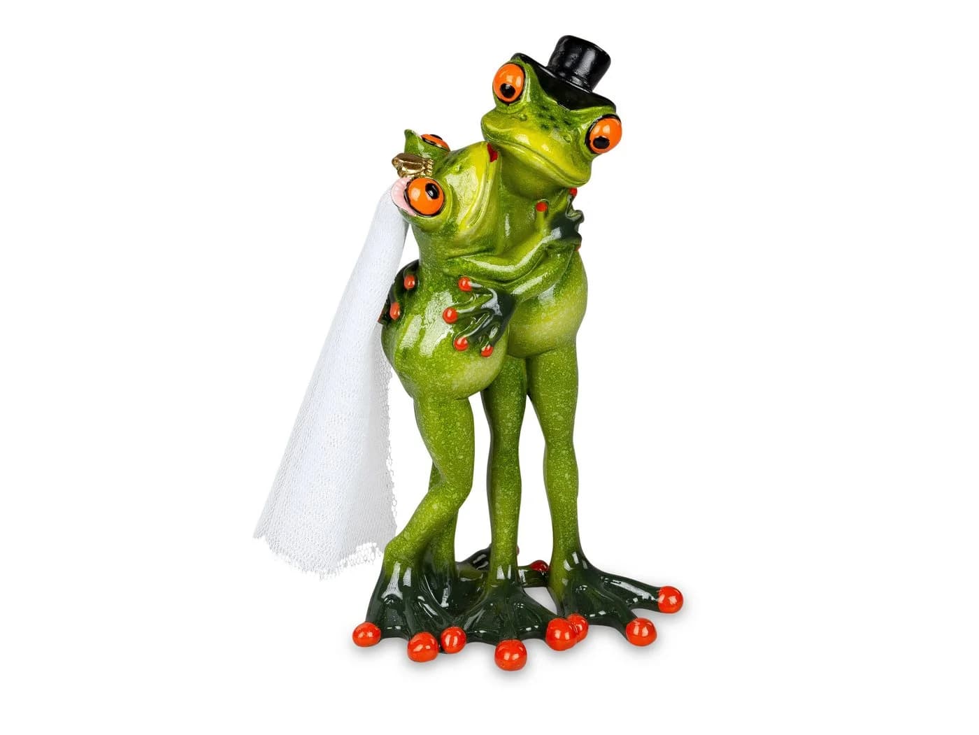 Formano Dekofigur Brautpaar Frosch Grün Kunststein