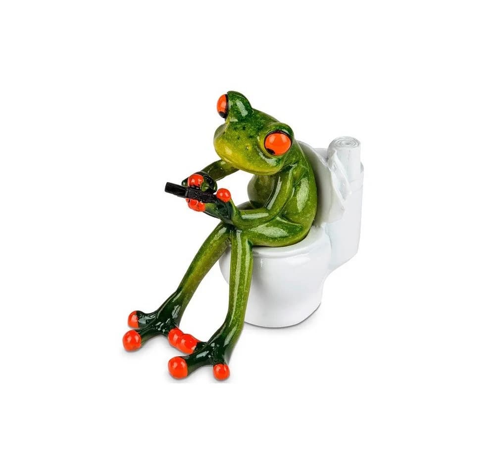 formano Dekofigur Frosch mit Handy auf Toilette Froschhausen - Bild 2