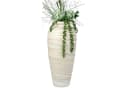 formano Bodenvase Relief 50 cm Creme Streifenmuster Bild 2